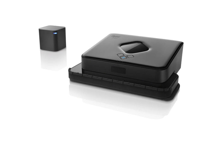 Braava 380t Advanced Robot Mop- Wet Mopping and Dry Sweeping Cleaning Modes, Large Spaces , Black