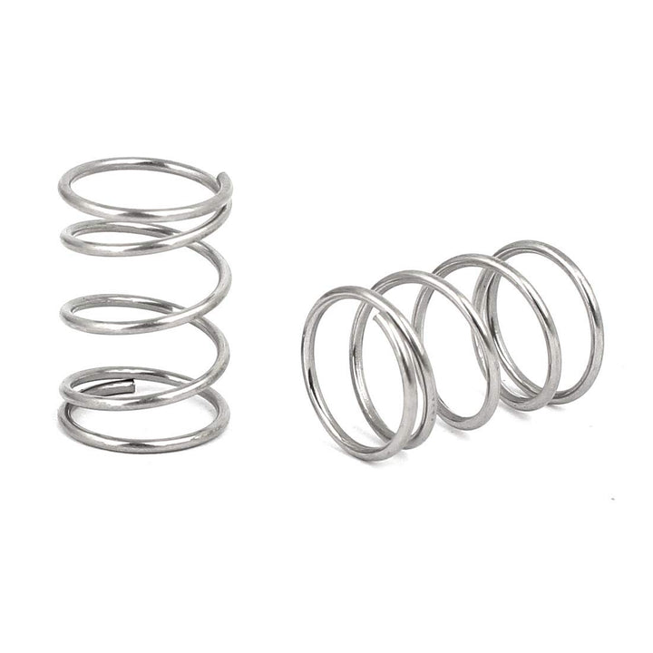 Compression Spring,304 Stainless Steel,10mm OD,0.8mm Wire Size,15mm Free Length,Silver Tone,10Pcs