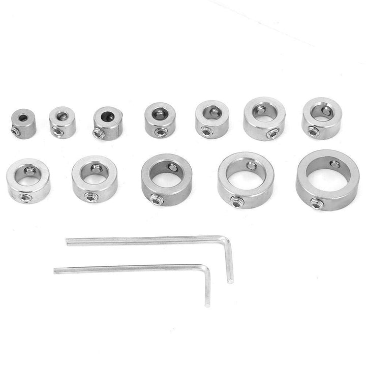 12PCS Stop Collar Set 3-16mm Drilling Limit Ring Drill Bit Depth Stop Collar Set for High Carbon Steel Drills Drilling Limit