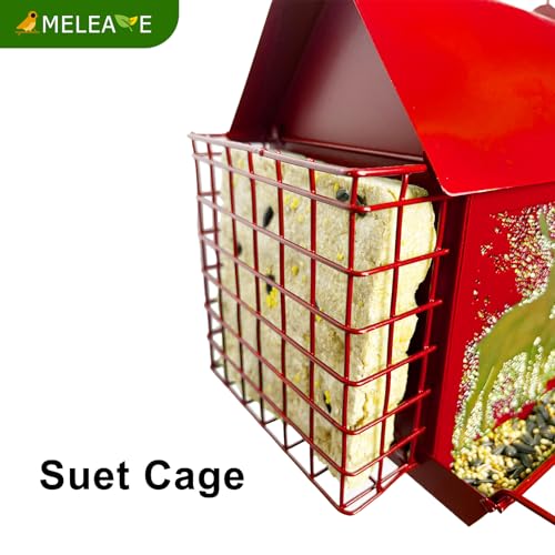 Bird Feeders for Outdoors, 6.5lb Large Capacity, Heavy Duty Metal Bird Feeder, Supports Cardinal, Finch, Blue Jay and Wild Birds(Green)