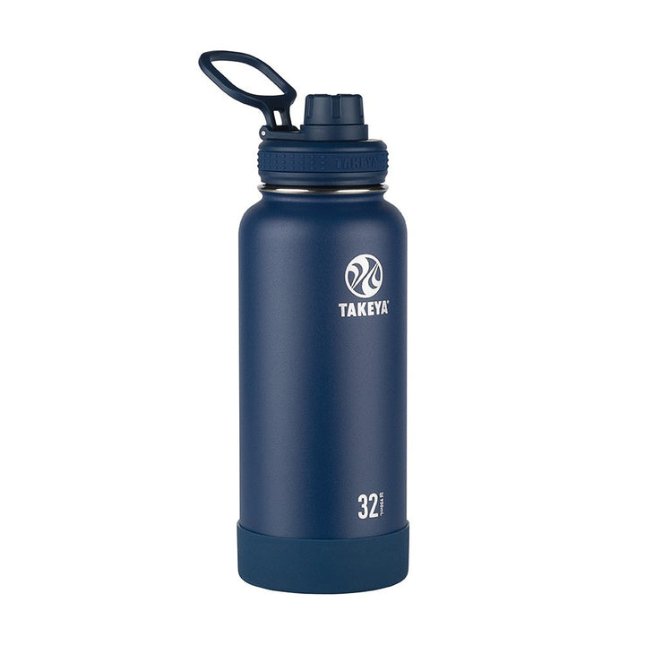 Actives 32 oz Vacuum Insulated Stainless Steel Water Bottle with Spout Lid, Premium Quality, Midnight Blue