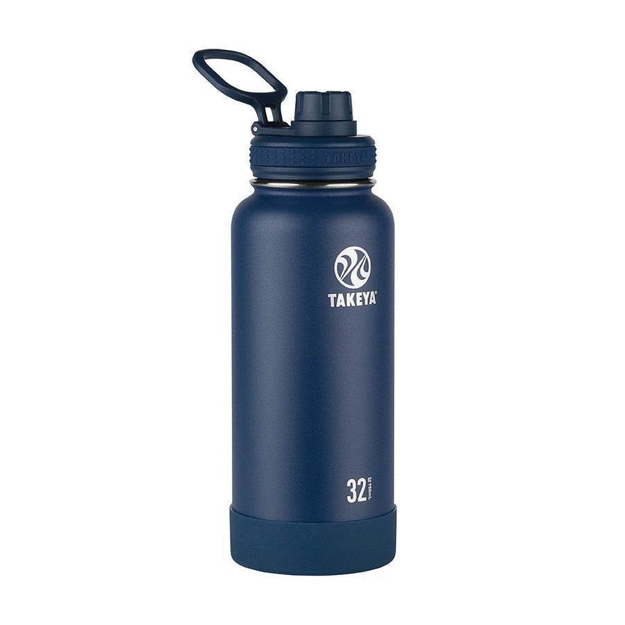 Actives 32 oz Vacuum Insulated Stainless Steel Water Bottle with Spout Lid, Premium Quality, Midnight Blue