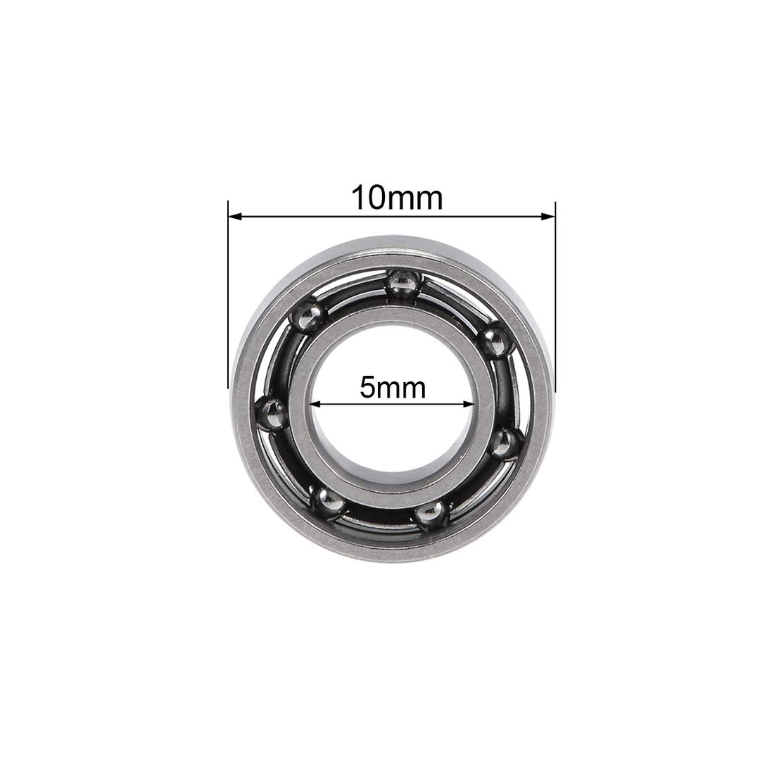 MR105K Deep Groove Ball Bearings 5mm Inner Dia 10mm OD 3mm Bore Open Type Chrome Steel Z2 5pcs