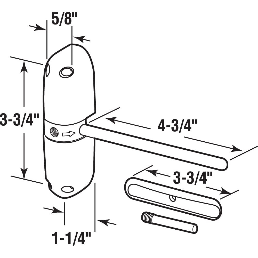 Prime-Line KC17HD Safety Spring Door Closer – Easy to Install to Convert Hinged Doors to Self-Closing – Diecast Construction, 4-1/4 In. Brown, Non-Handed (Single Pack)
