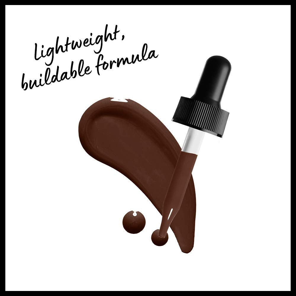 PROFESSIONAL MAKEUP Total Control Pro Drop Foundation, Skin-True Buildable Coverage - Deep Ebony
