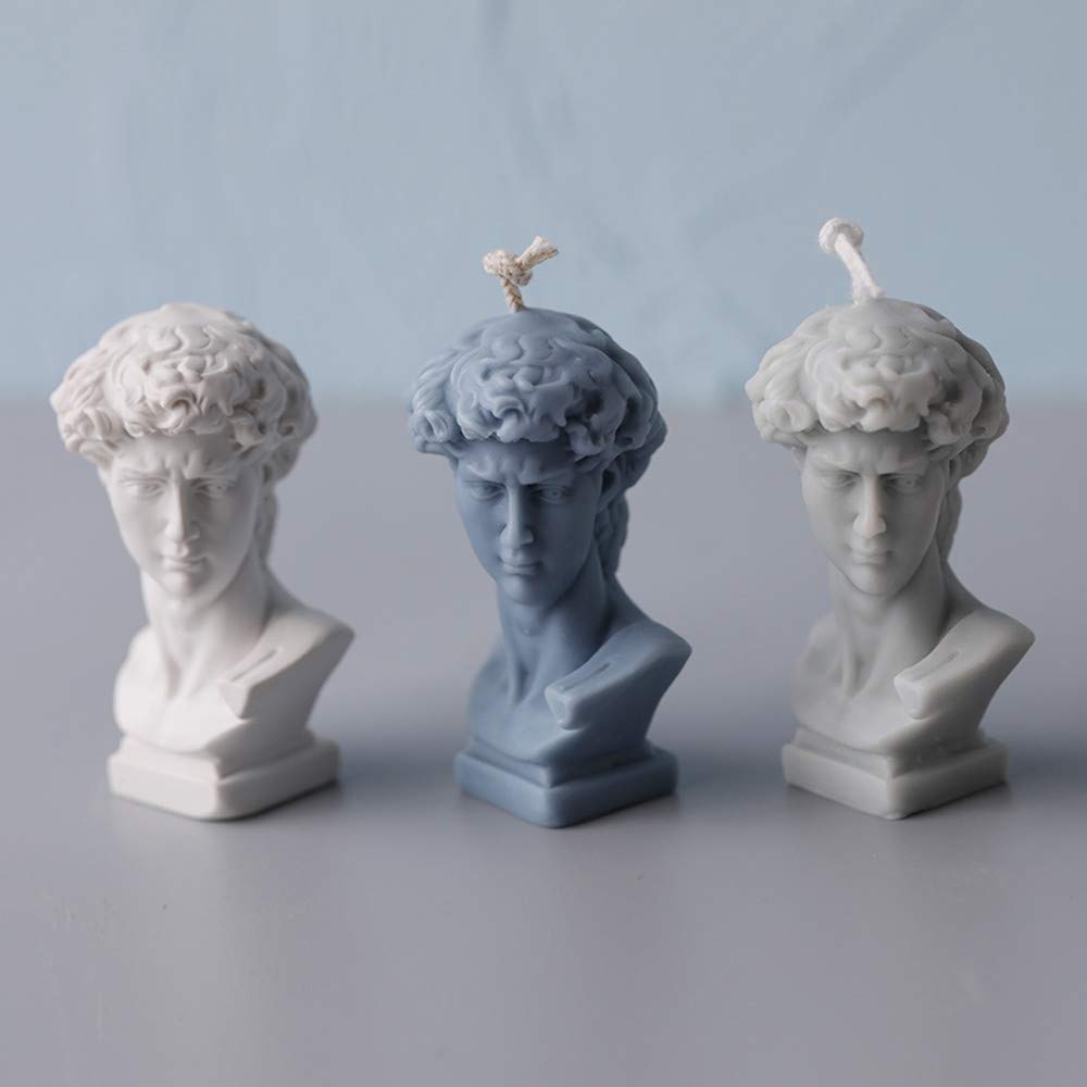 Mini David Figure Statue Silicone Soap Candle Mold Scented Wax Melt Mould Decorating Resin Crafts Silicone Molds Aroma Gypsum Moulds
