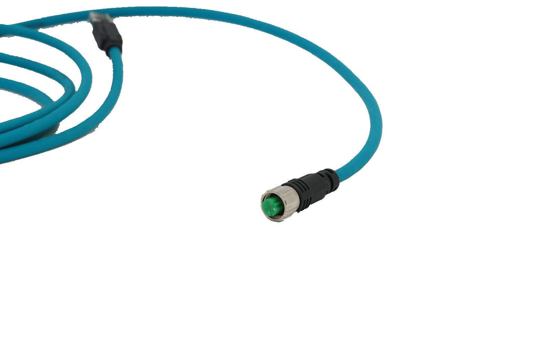 Industrial Pre-Wired M12 4-Pin D-Coding Female Connector to RJ45 E4 Plug ETHERNET Cable 5M/16FT Shielded Line