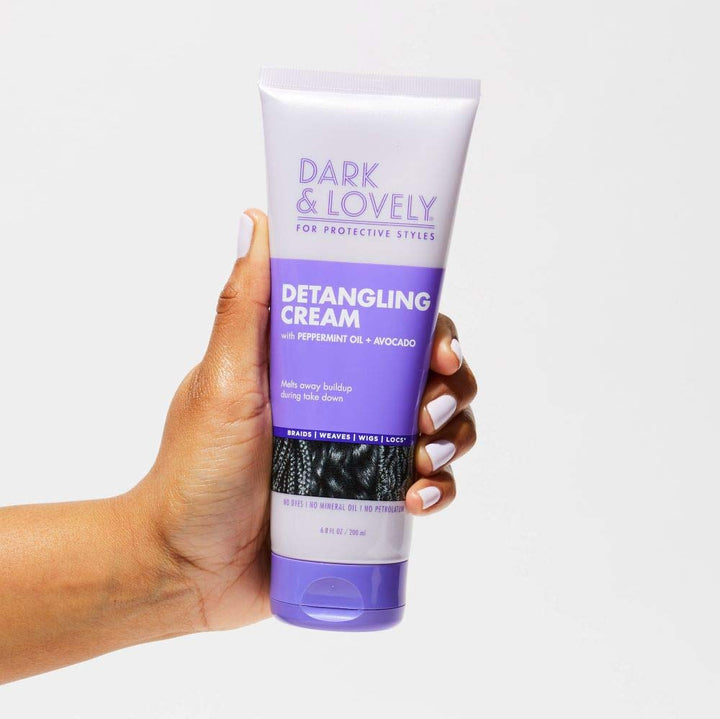 Dark and Lovely For Protective Styles Detangling Cream With Peppermint and Avocado Oil for Braids, Weaves, Wigs and Locs No Dyes, No Mineral Oil, No Petrolatum -Carson 6.8 Fl Oz