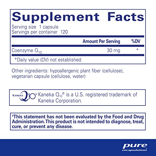 CoQ10 30 mg | Coenzyme Q10 Supplement for Energy, Antioxidants, Brain and Cellular Health, Cognition, and Cardiovascular Support* | 120 Capsules