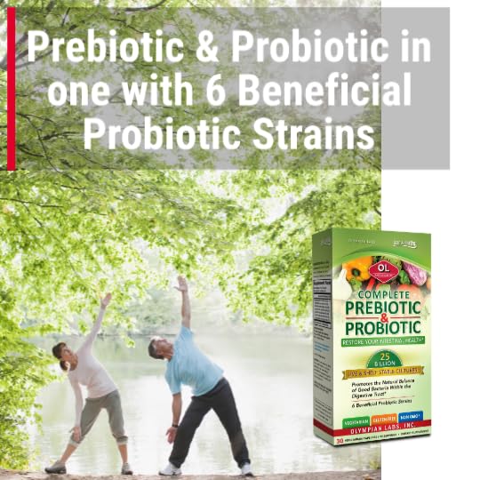 Complete Prebiotic and Probiotic Supplement - 25 Billion Live Shelf Stable Cultures - 30 Vegetarian Capsules, Helps Restore The Natural Balance Within The Digestive Tract.