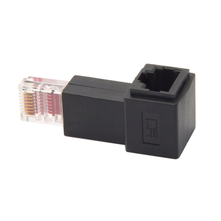 Right Angled 90 Degree 8P8C FTP STP UTP Cat 5e Male to Female LAN Ethernet Network Extension Adapter