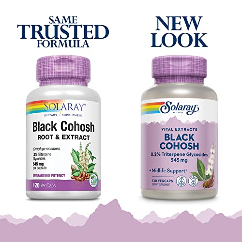 Black Cohosh Root & Extract 545mg | Womens Health & Menopause Support Supplement | Non-GMO | 120 VegCaps