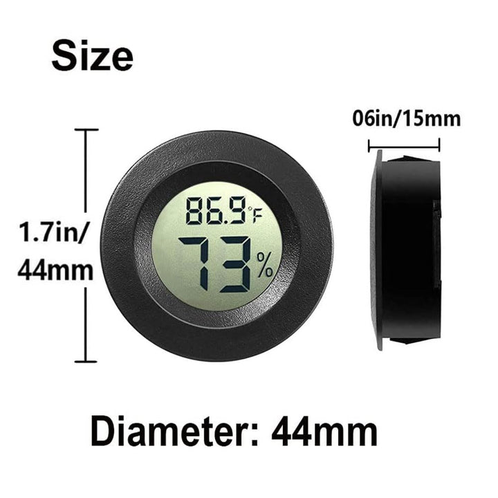 2 Pack Mini Digital Hygrometer Thermometer Gauge, Indoor Outdoor Temperature Humidity Meter for Greenhouse Humidors Incubators Reptile Terrarium Jars, Fahrenheit () or Celsius() (2)
