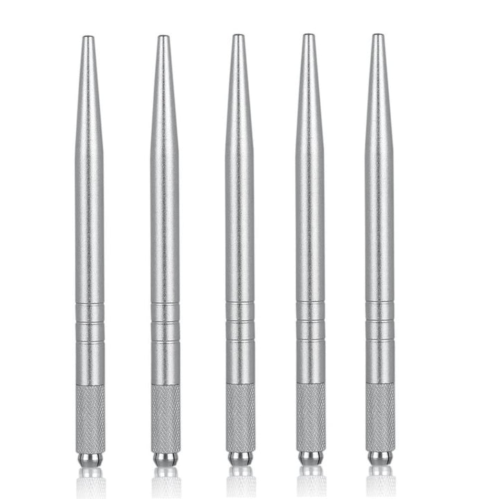 3D Microblading Pen Silver Manual Tattoo Eyebrow Pen 5 Pieces For Permanent Makeup Supplies Machine Tool