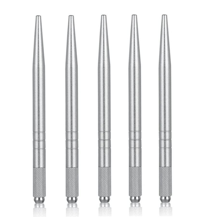 3D Microblading Pen Silver Manual Tattoo Eyebrow Pen 5 Pieces For Permanent Makeup Supplies Machine Tool