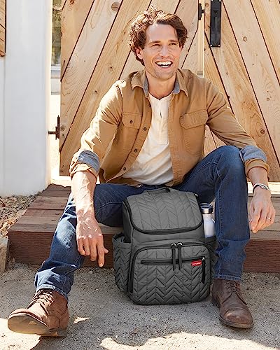 Diaper Bag Backpack: Forma, Multi-Function Baby Travel Bag with Changing Pad & Stroller Attachment, Grey