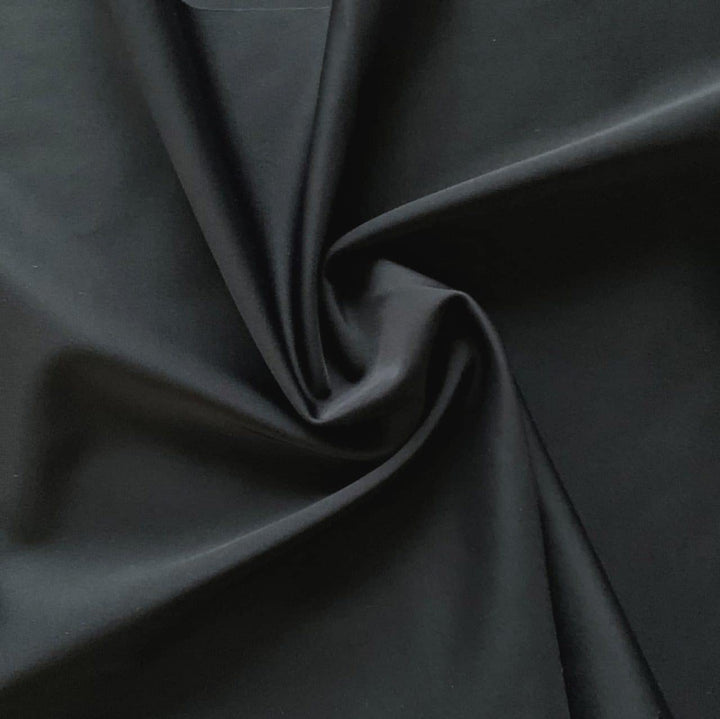 Nylon Spandex Fabric | Shiny | Swimwear Fabric| Tricot Milliskin | 60 Wide | 4-Way Stretch, 20% Spandex | Sportswear, Activewear (Black - Shiny, 1 Yard)