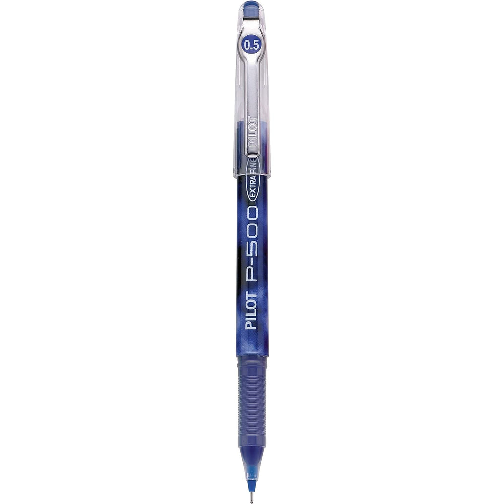 , Precise P-500 Gel Ink Rolling Ball Stick Pens, Marbled Barrel, Extra Fine Point 0.5 mm, Blue, Pack of 12