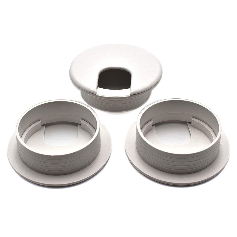 2 inch(50mm) White Desk Hole Cover Grommet ABS Plastic Wire Organizers for Computer Desk Cabinet (3 Pack)