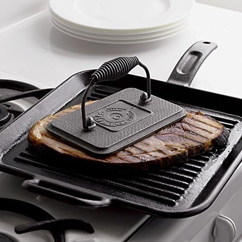 LGP3 Rectangular Cast Iron Grill Press, Pre-Seasoned, 6.75-inch x 4.5-inch