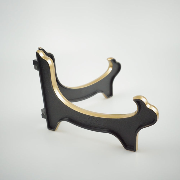 Display Stand Easel Bowl Stands for Display Large Deep Bowls, Platters and Deep Dishes Black Gold