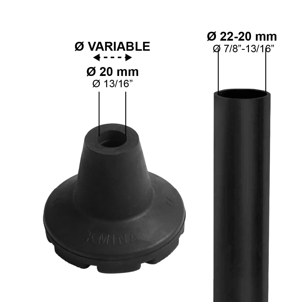 - Crutch Tips 7/8 inch Heavy Duty (x2 Units), All Terrain Crutch Tips Non Slip, Crutch Tip Replacement, Rubber Crutch Tips 7/8, Wide Crutches Tips, Black - Made in Europe