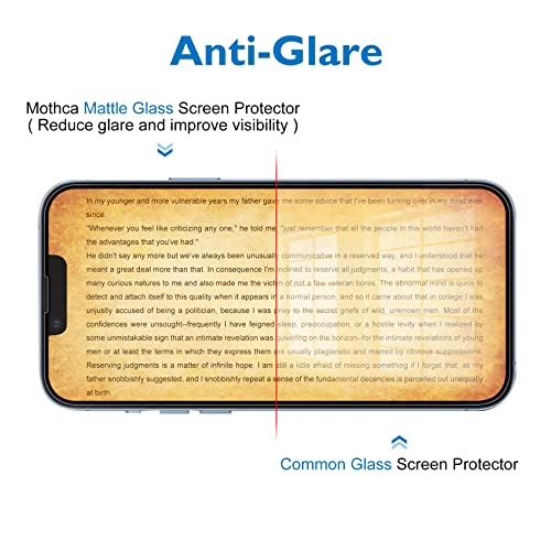 Matte Glass Screen Protector for iPhone 14 Plus/iPhone 13 Pro Max 6.7-inch Anti-Glare & Anti-Fingerprint Tempered Glass Full Screen Case Friendly Easy to Install Bubble Free Film Smooth as Silk