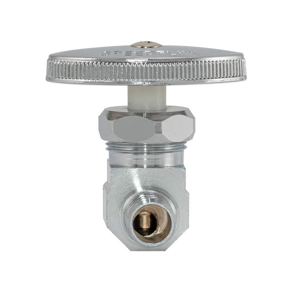 Multi-Turn Straight Stop Valve, 1/2 Inch PEX Outlet x 1/2 Inch PEX Inlet, Chrome Plated, 04492LF