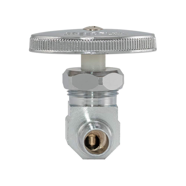 Multi-Turn Straight Stop Valve, 1/2 Inch PEX Outlet x 1/2 Inch PEX Inlet, Chrome Plated, 04492LF
