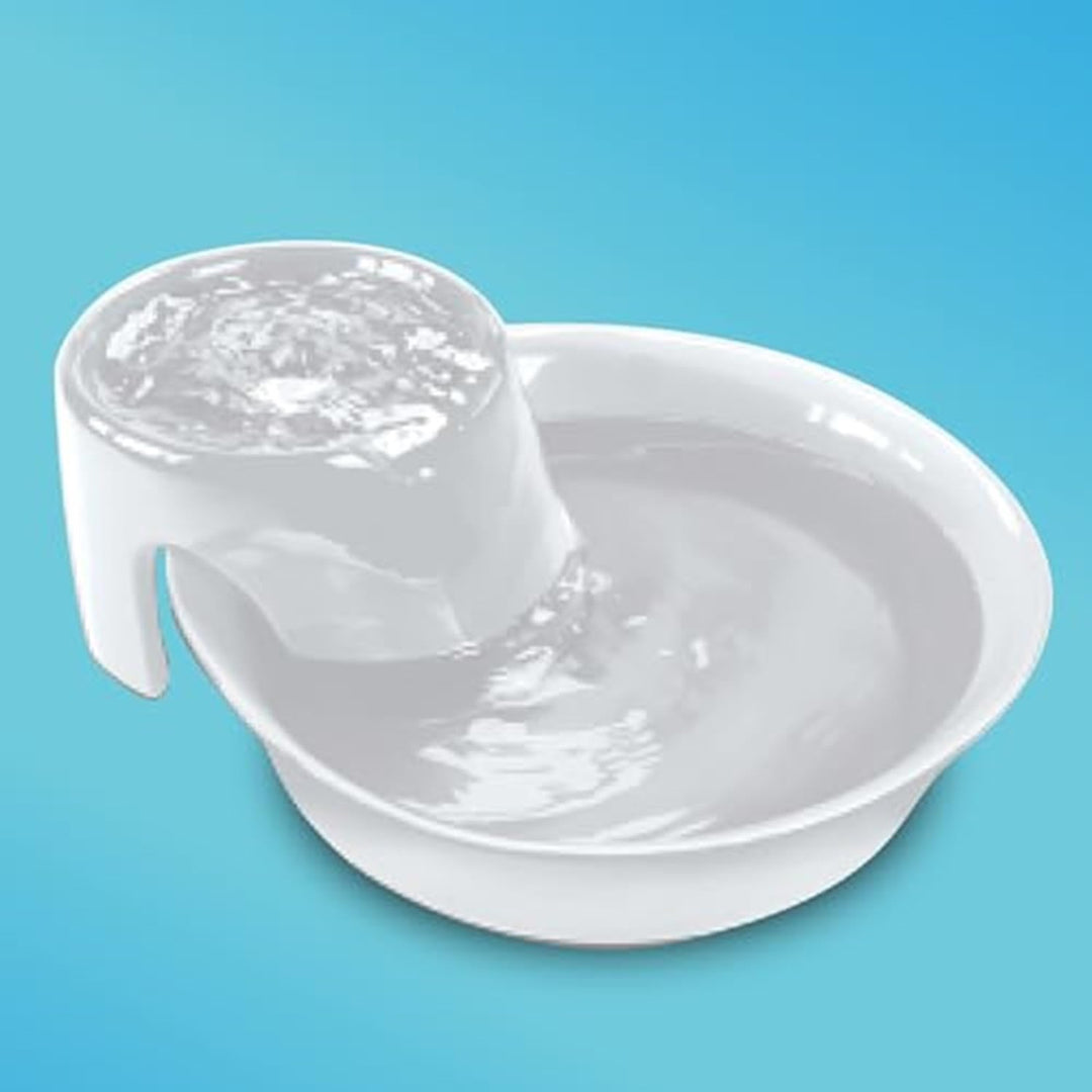 Big Max Ceramic Drinking Fountain for Pets, White, 8 lb