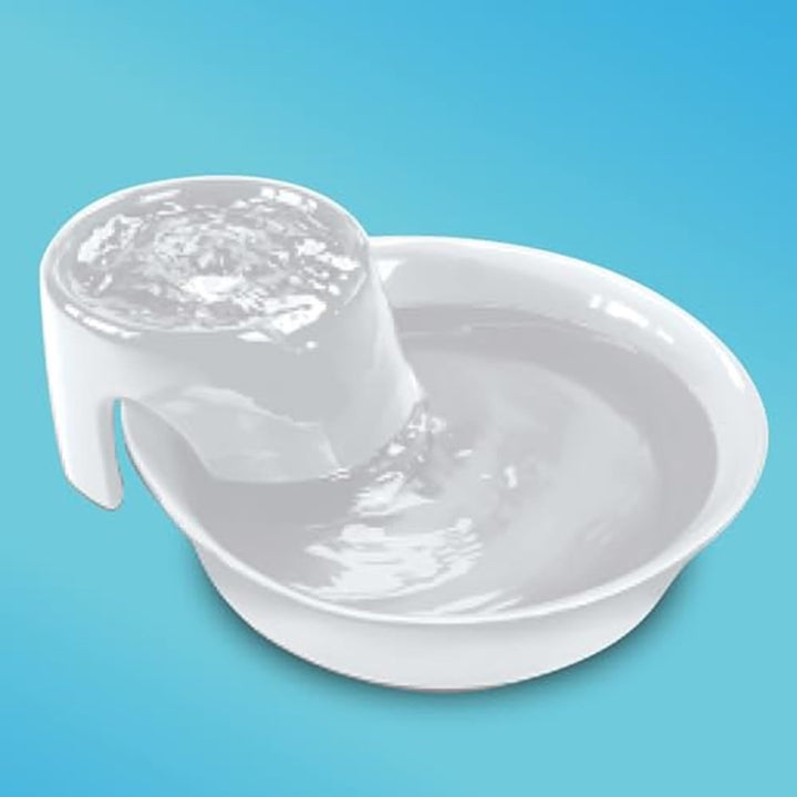 Big Max Ceramic Drinking Fountain for Pets, White, 8 lb