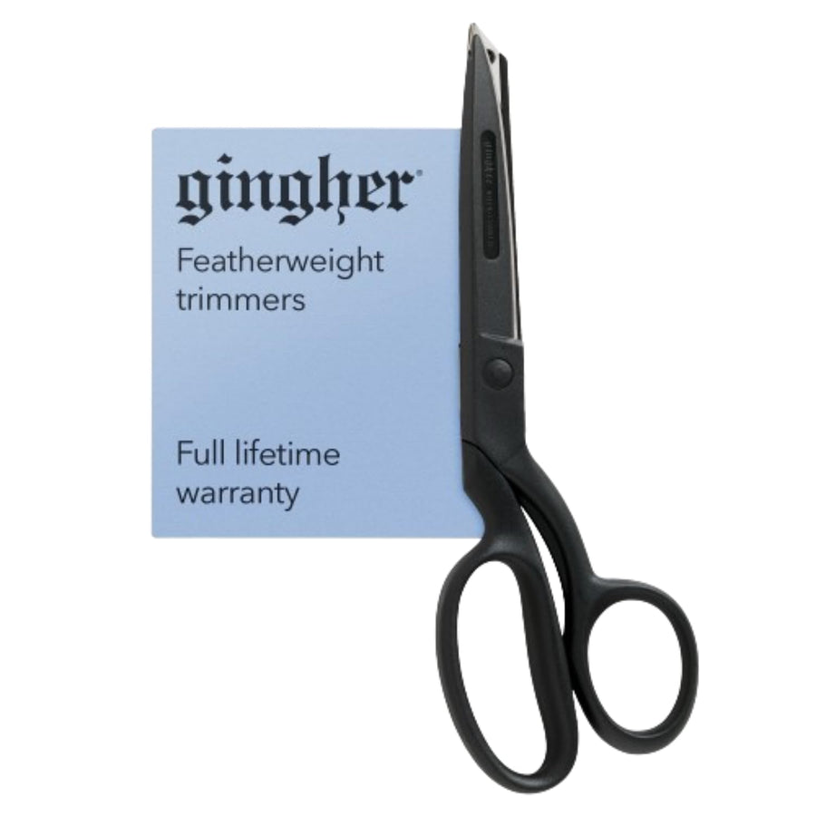 Gingher Featherweight Bent Handle Scissors - 8 Stainless Steel Shears - Sharp Fabric Scissors - Black