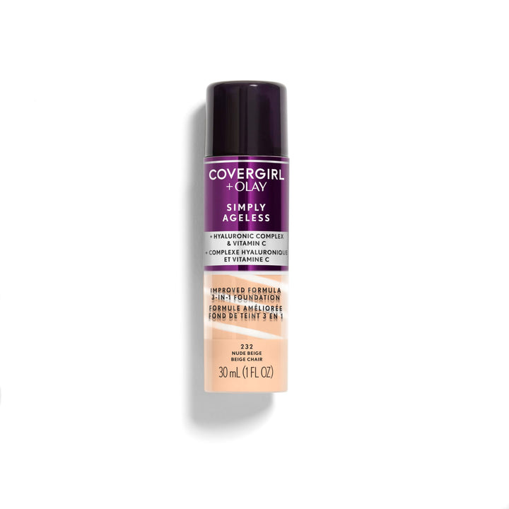 +OLAY Simply Ageless 3-in-1 Liquid Foundation, Nude Beige