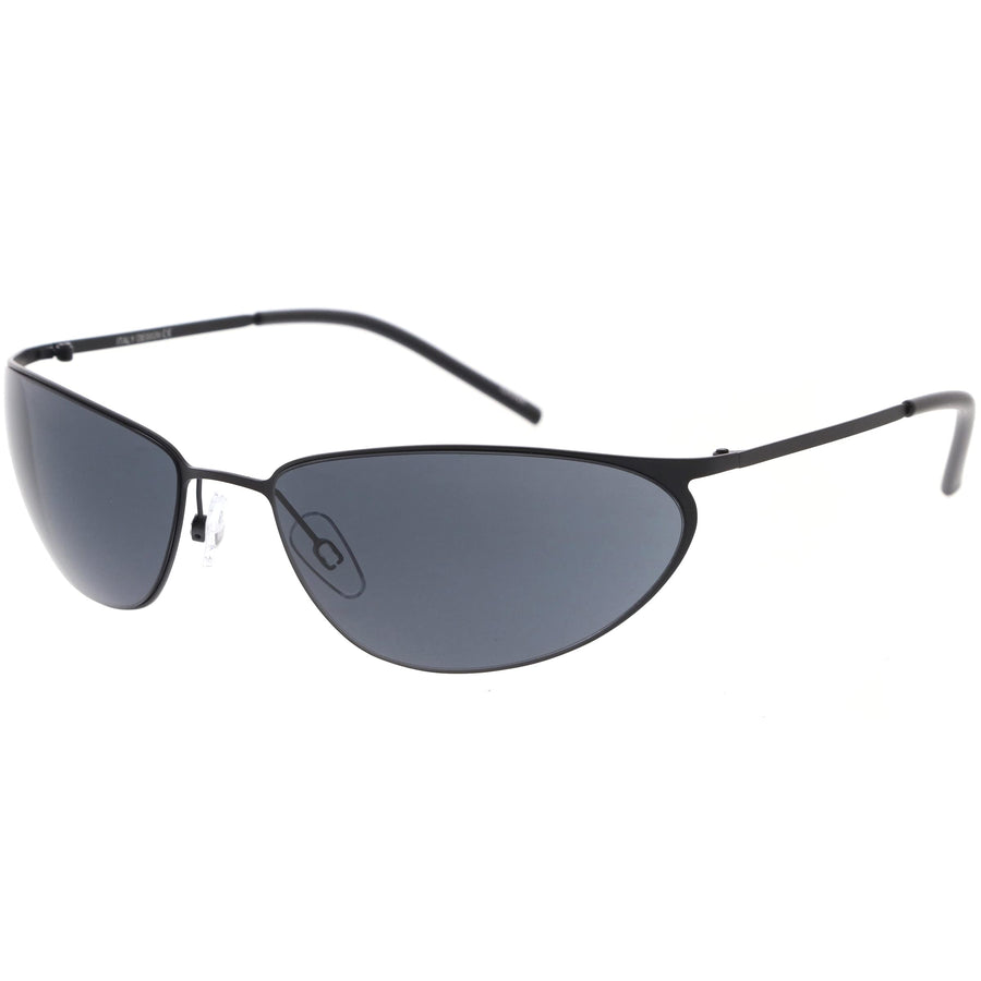 Neo Trinity Metal Wire Frame Glasses, Futuristic Sci-Fi Movie Inspired Sunglasses for Men and Women (Black)