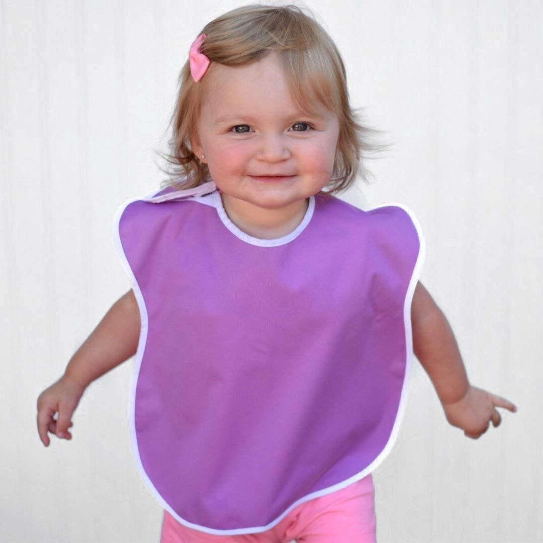 Extra Large Waterproof Bibs Premium Baby and Toddler Bib 4-Pack Gift Set, Double Snap Buttons, Cute Designs for Girls