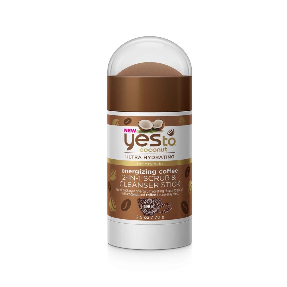 Coconut Coffee 2-In-1 Scrub & Cleanser Stick, Exfoliating & Cleansing Formula To Wash Away Dirt & Grime While Packing A Hydration Punch With Coconut Oil, Natural Vegan & Cruelty Free, 2.5 Fl Oz