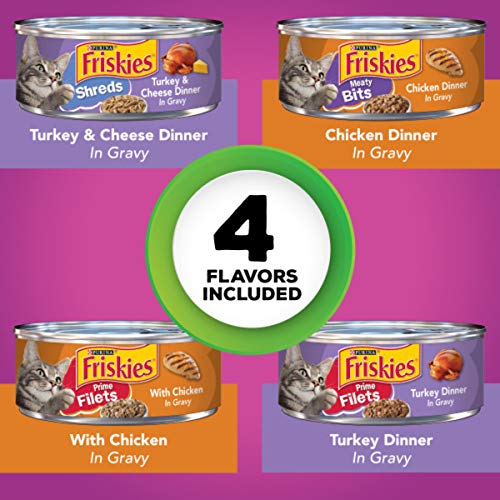 Purina Gravy Wet Cat Food Variety Pack, Poultry Shreds, Meaty Bits and Prime Filets - (Pack of 32) 5.5 oz. Cans