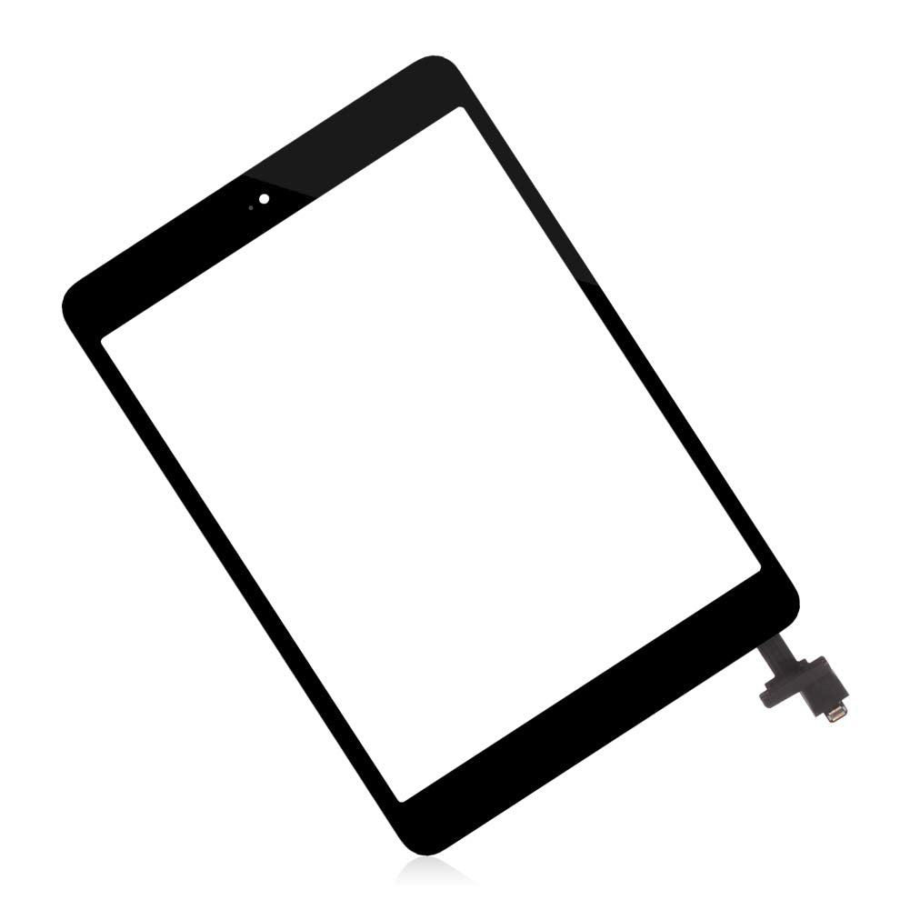Screen Replacement For IPad Mini 1 A1432 A1454 A1455/IPad Mini 2 A1489 A1490 A1491 Touch Digitizer Parts, Include IC Chip,Home Button,Cameral Holder,with Screen Protector+Repair Tools (Black)