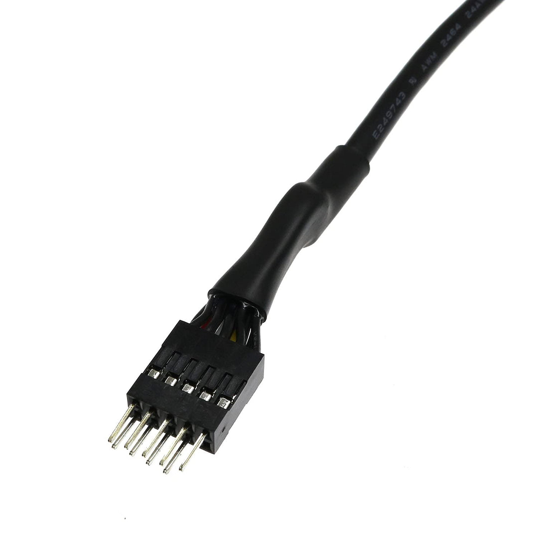 Black 9-Pin USB IDC Dupont Male Header to Single USB 2.0 Type A Male Cable 7.8 Inches