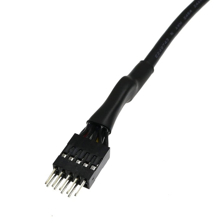 Black 9-Pin USB IDC Dupont Male Header to Single USB 2.0 Type A Male Cable 7.8 Inches