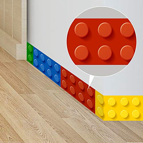 Building Blocks Wall Stickers Skirting Board Wall Decals Art Decor for Kids Bedroom Living Room Nursery