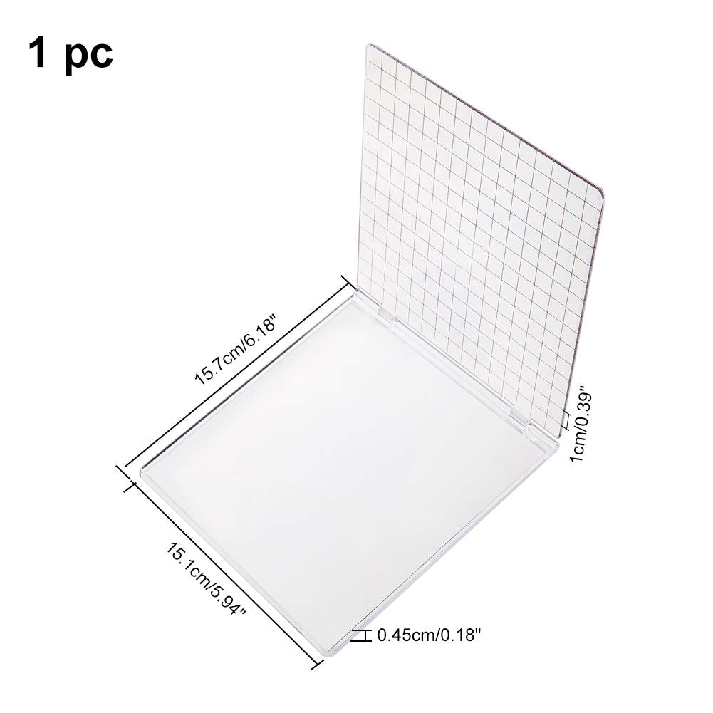 Acrylic Stamp Block 5.9x6.1 Perfect Positioning Stamping Clear Stamps Scrapbook Craft Stamping Tool with Grid Lines for Card Making Scrapbooking Journaling and Other Paper Crafts