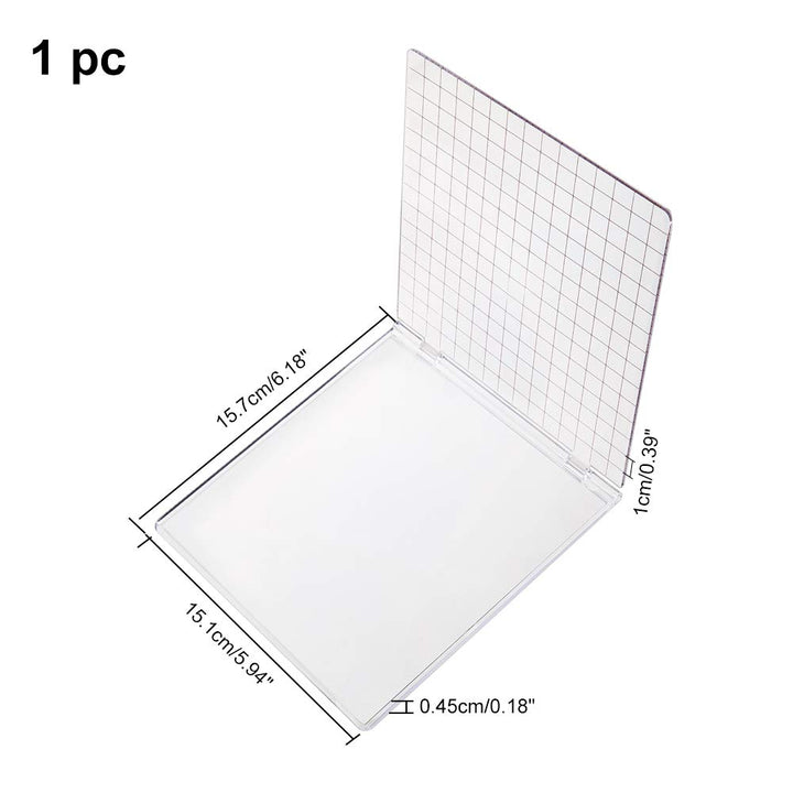 Acrylic Stamp Block 5.9x6.1 Perfect Positioning Stamping Clear Stamps Scrapbook Craft Stamping Tool with Grid Lines for Card Making Scrapbooking Journaling and Other Paper Crafts