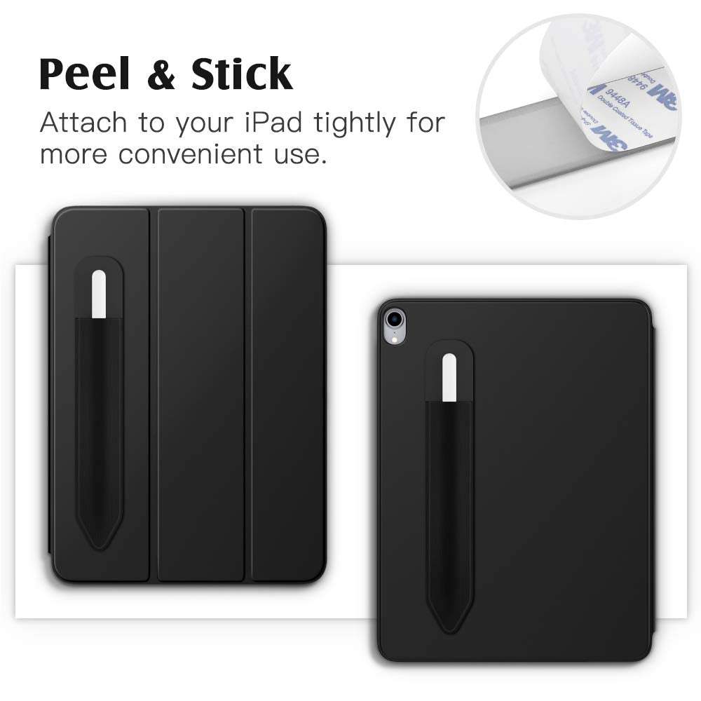 Pencil Holder Compatible with Apple Pencil Pro, Apple Pencil (USB-C) /Apple Pencil (1st & 2nd Gen), Elastic Pencil Pocket Pouch Adhesive Sleeve Case for iPad Pens and Stylus - 2 Pack