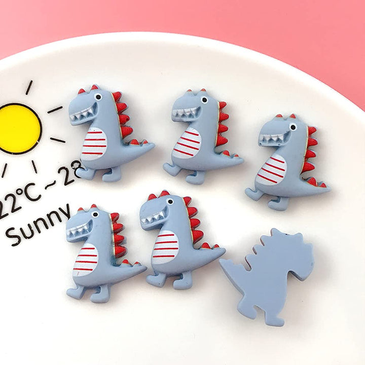 50 Pcs Colorful Cute Dinosaur Shape Resin Flatback Slime Charms for Scrapbooking Embellishment DIY Craft Jewelry Making Ornament Hair Clips
