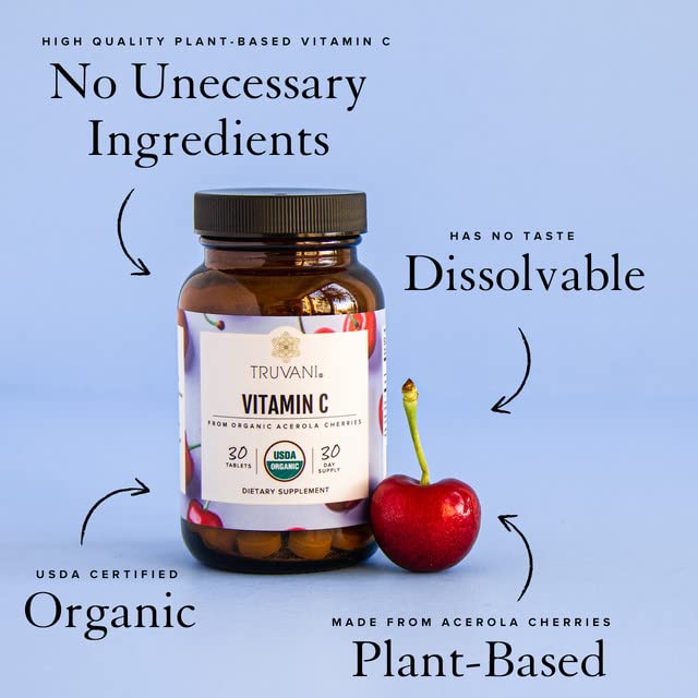 Vitamin C | USDA Organic | High Absorption, Antioxidant Supplement, Higher Bioavailability Immune System Support | Made with Real Food | 30 Servings