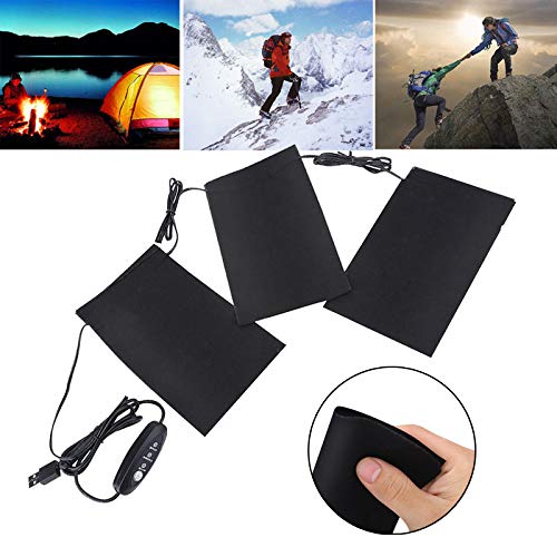 Washable USB Heating Pads, 5V 2A 8.5W Lightweight USB Electric Cloth Heater Pads Set for DIY Warm Vest Clothes Jackets Warmer for Outdoor Winter Cam Electric Blanket Cordless