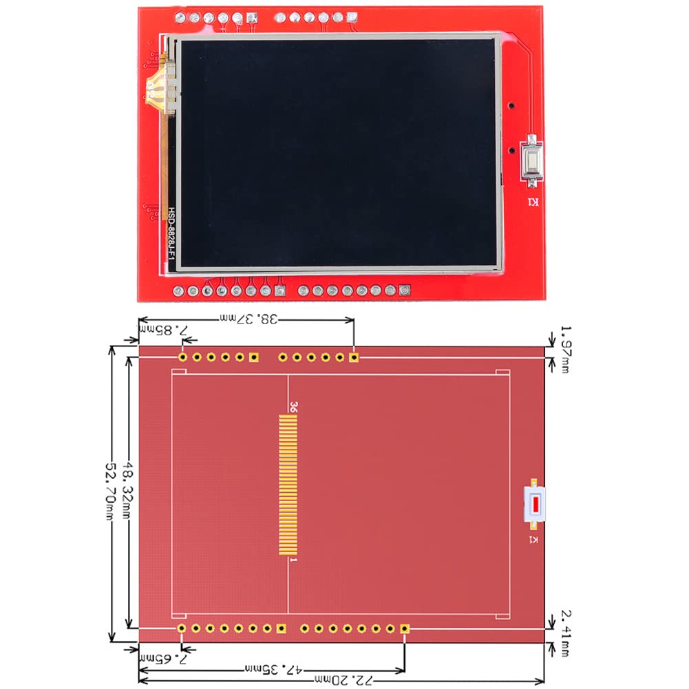 2.4 inch TFT LCD Display Module ILI9341 Resistive Touchscreen 5V/3.3V 8-bit Parallel Interface w/SD Card Slot for Arduino U NO Mega-2560