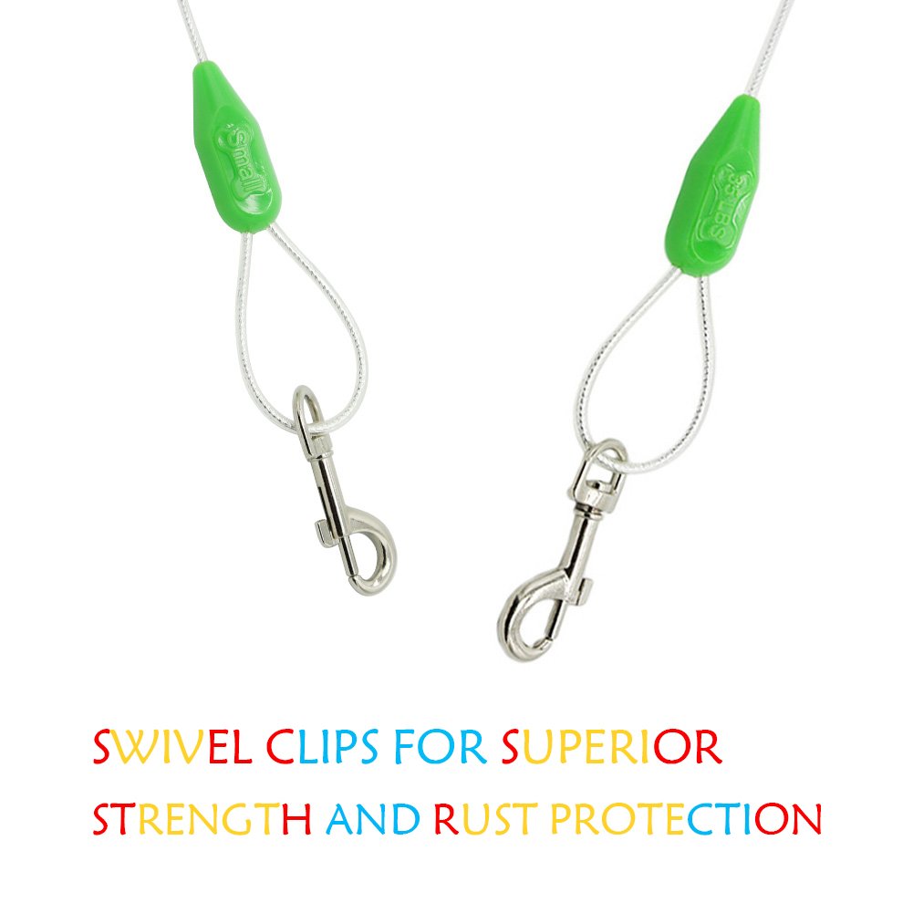 25ft Reflective Tie-Out Cable for Small Dogs Up to 35 Pounds