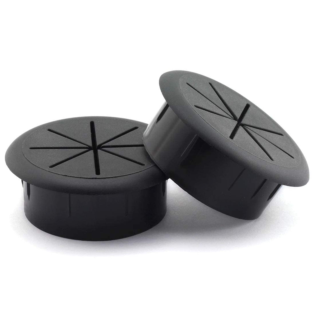 2PCS 2Inch (50mm) Desk Cord Grommets Wire Cable Hole Cover for Office PC Desk Cable Cord Cover Black